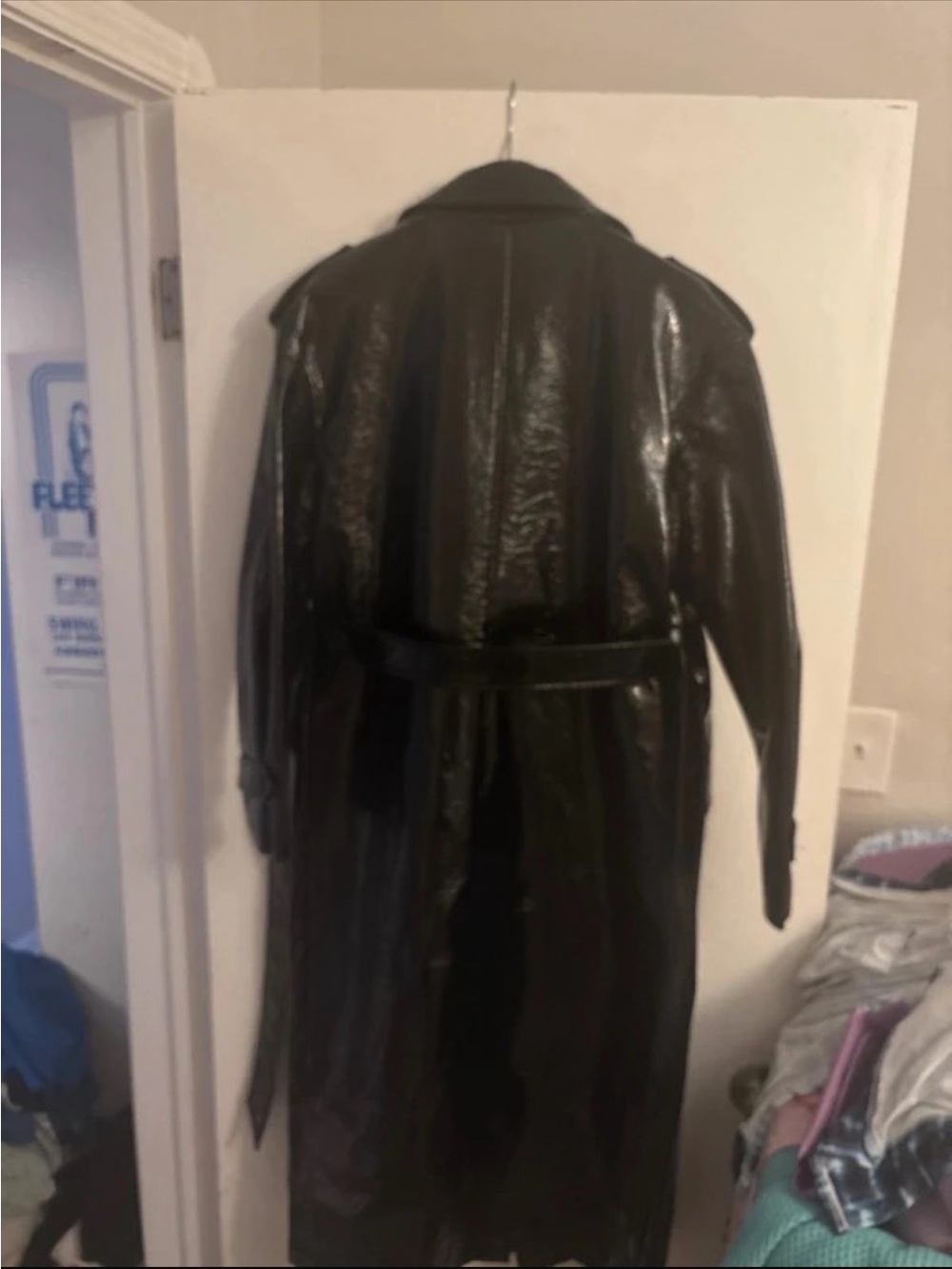 Express Black Patent Trench Coat with Belt brand new with tags